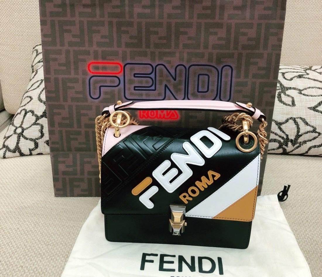 Fendi X Fila Limited Cooperation Mania Series Shoulder Bags In Black