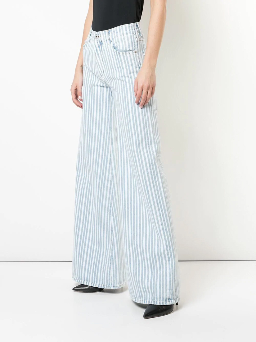 Off-white Off White Striped Palazzo Pants In White