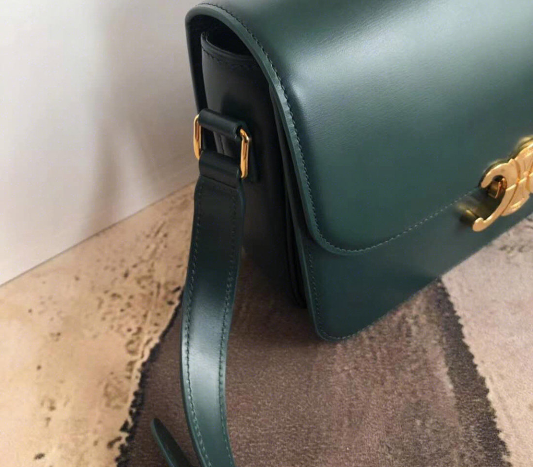 Celine Medium Trimphe Shoulder Bag In Green