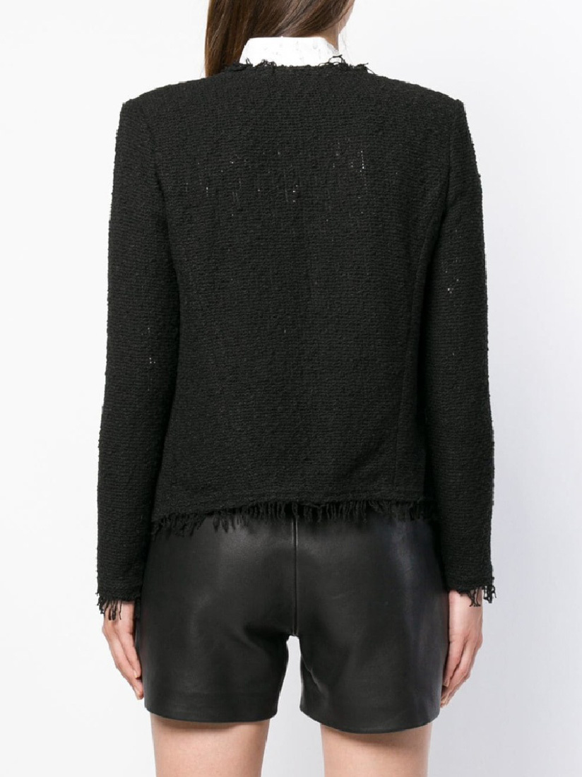 Iro Shavani Collarless Casual Jacket In Black