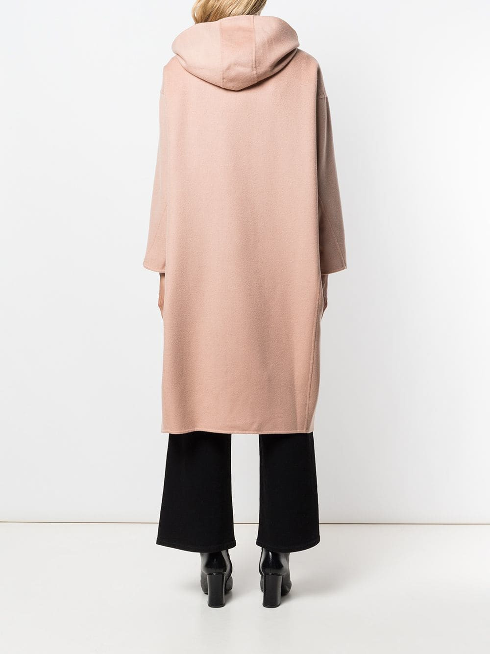 Max Mara Pink Hooded Coat With A Shawl Collar In Pink