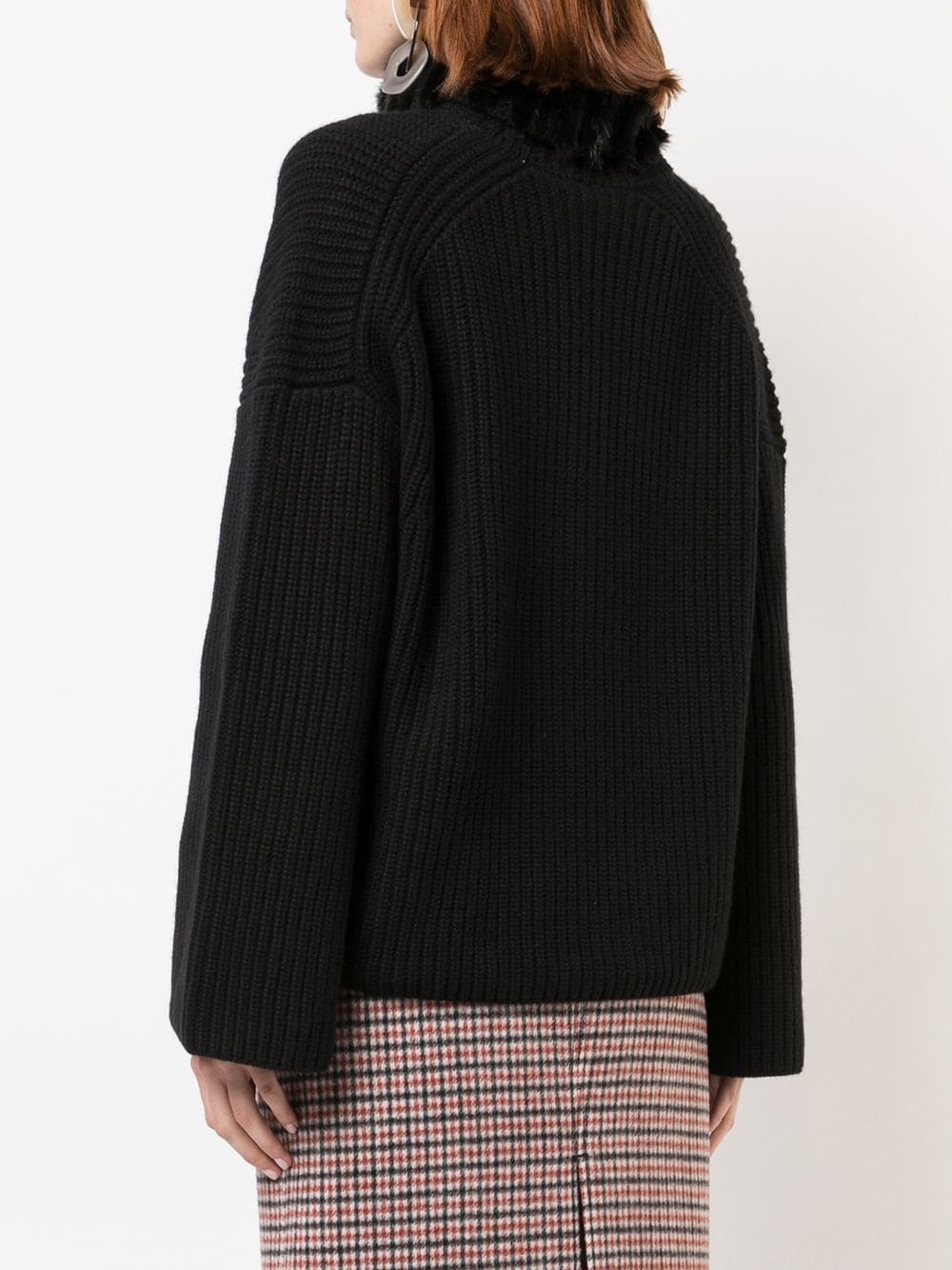 Fendi Woolly Collar Sweater In Black
