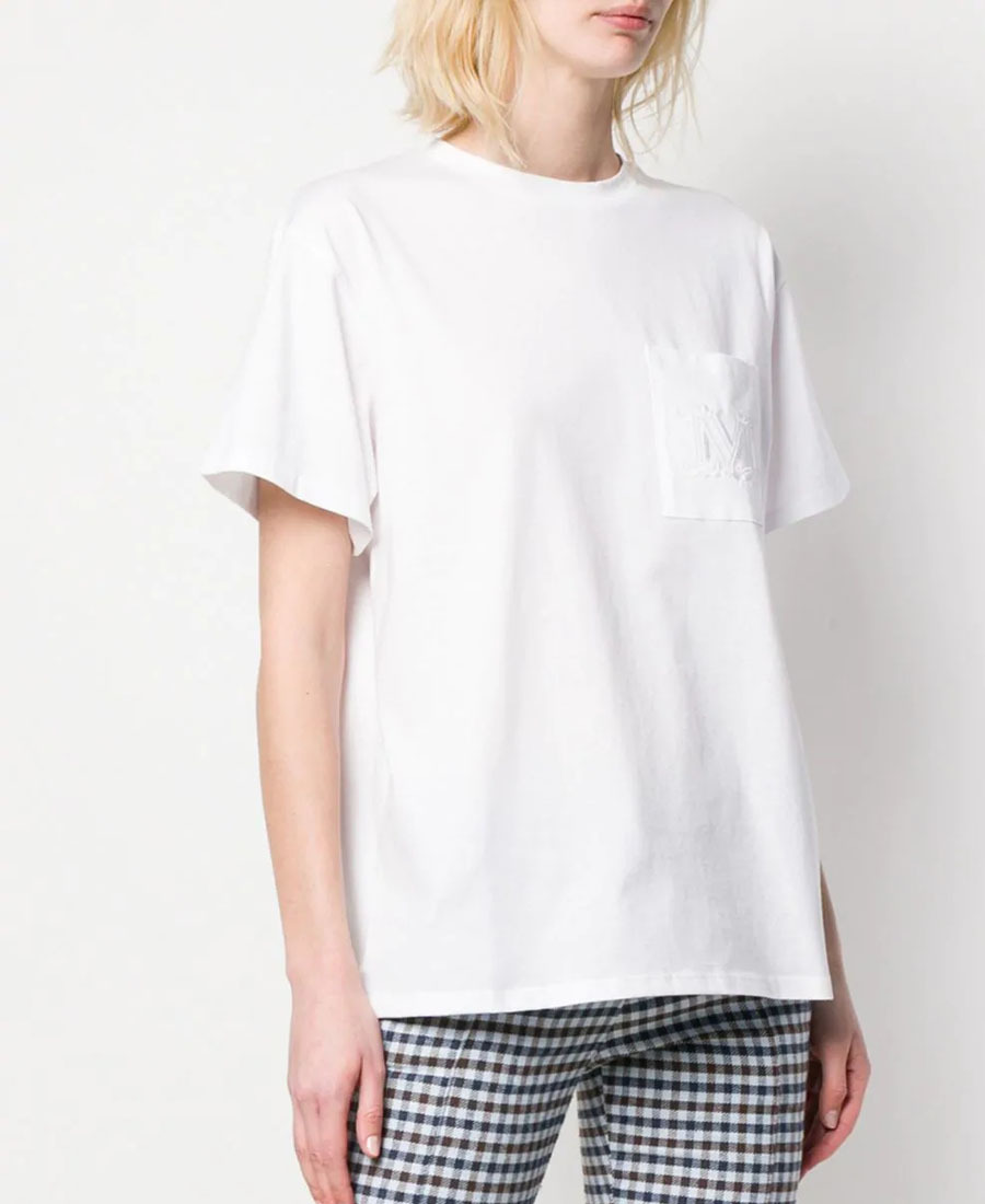 Max Mara White Cotton T-shirt With Round Neck In White