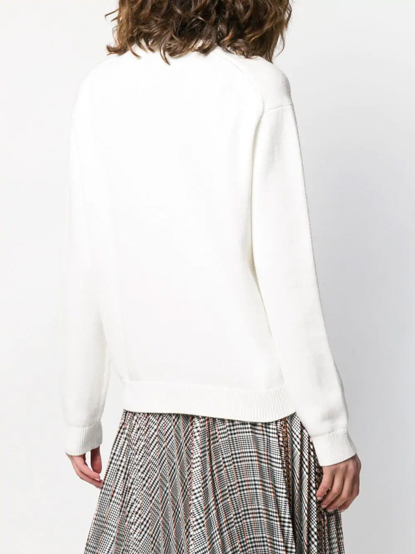 Kenzo Knitted Tiger Logo Pullover In White