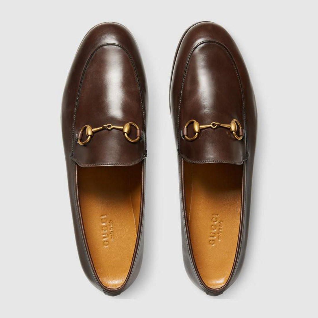 Gucci Jordaan Horsebit Loafers In Brown