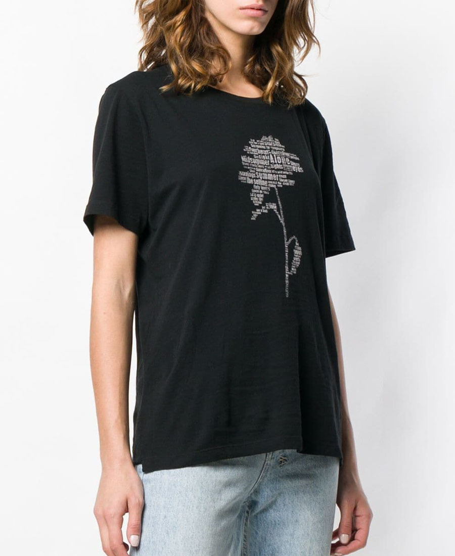 Saint Laurent Letter Floral Printed T-shirt