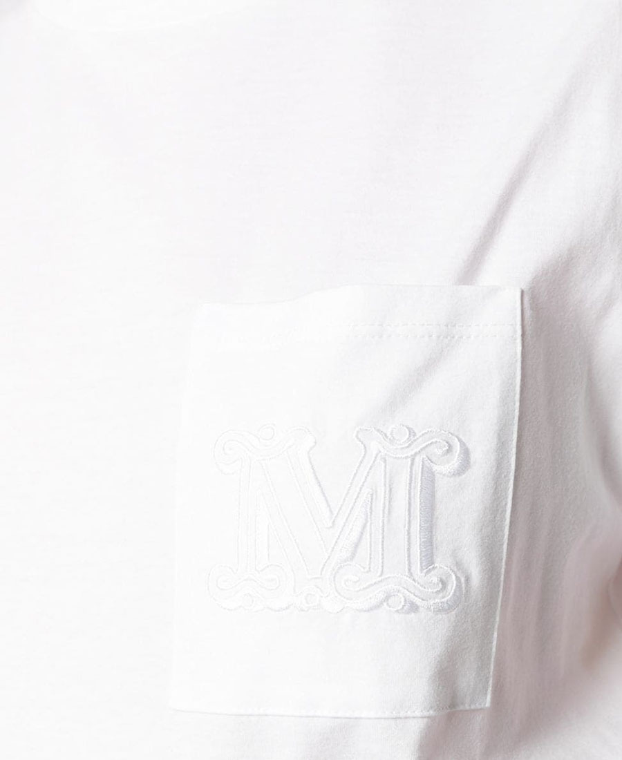 Max Mara White Cotton T-shirt With Round Neck In White