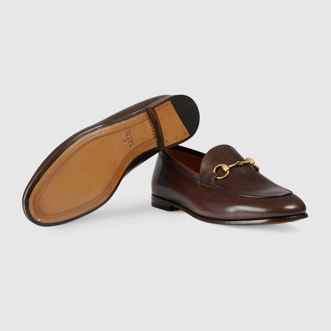 Gucci Jordaan Horsebit Loafers In Brown