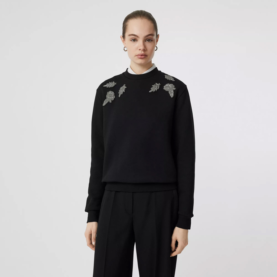 Burberry Gold And Silver Silk Pattern Sweater In Black