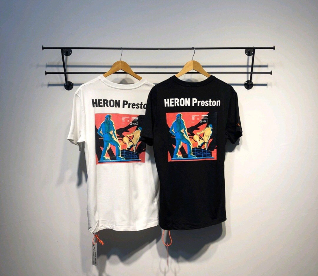 Heron Preston Black Printed T-shirt In Black