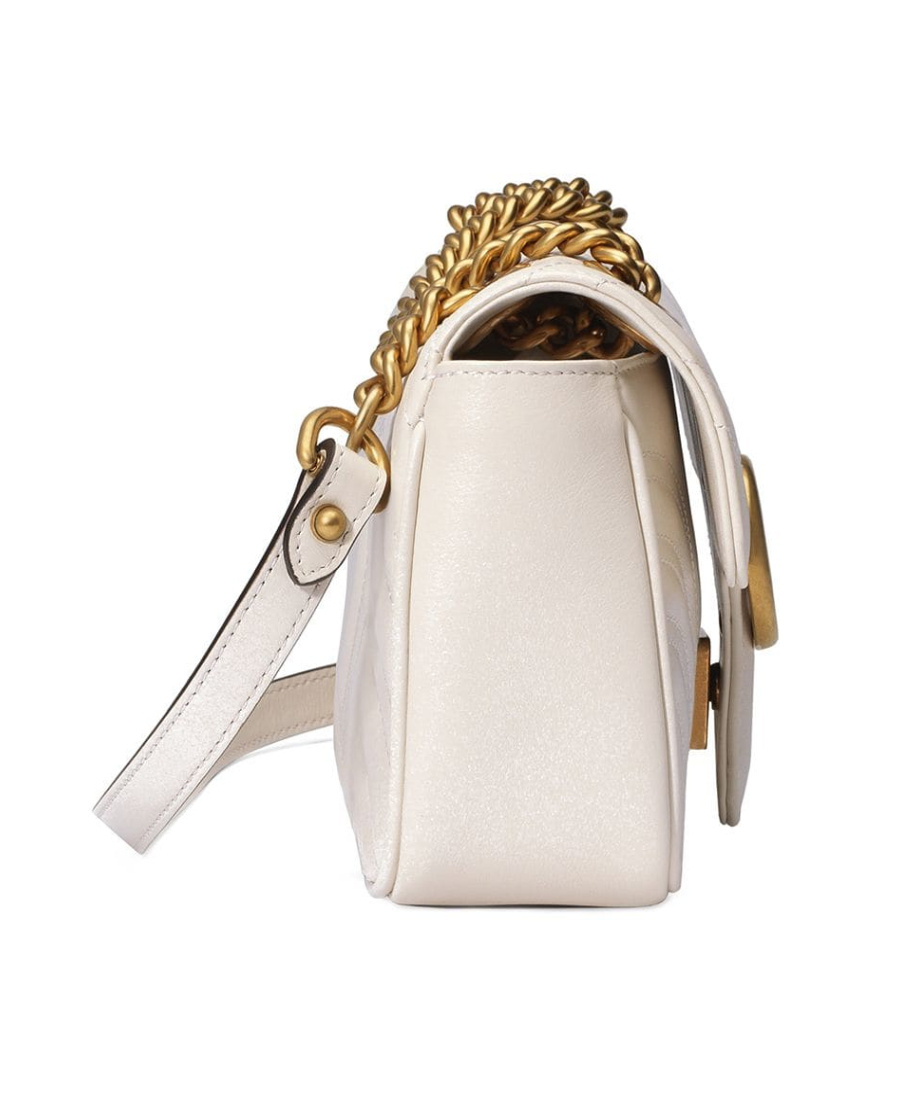 Shop Gucci Gg Marmont Mini Shoulder Bag In White