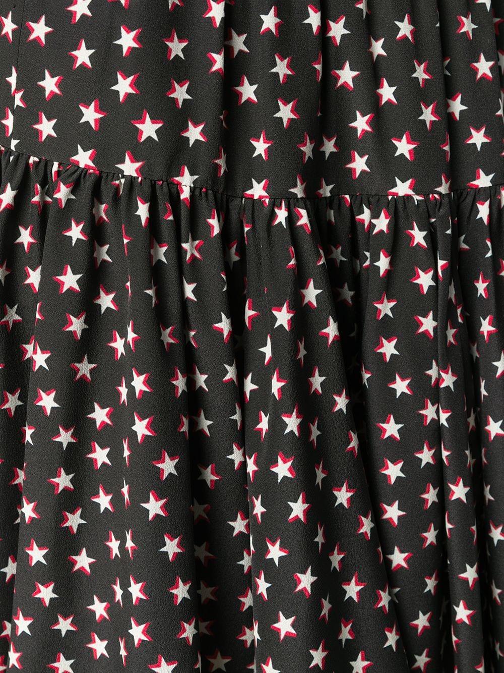 Saint Laurent Star Printed Miniskirt In Black