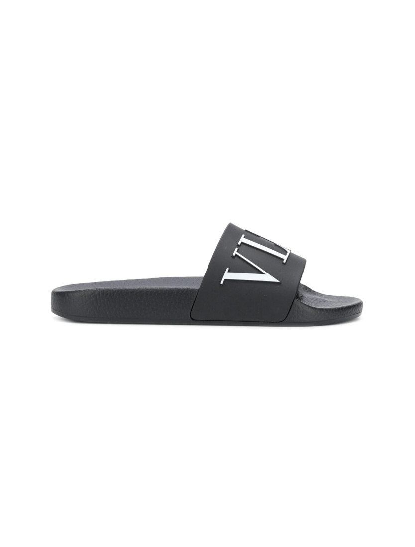 Valentino Vltn Slippers In Black