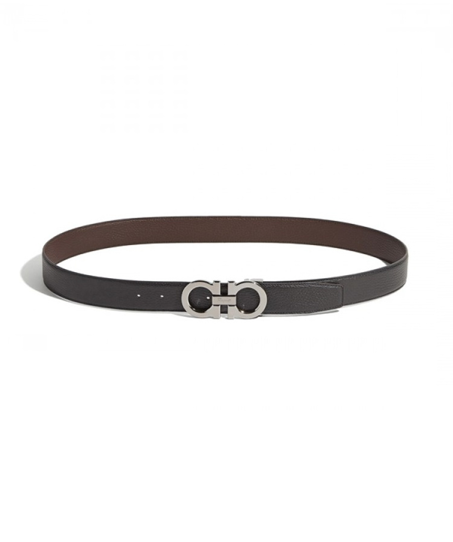 Ferragamo Double-sided Adjustable Gancini Double Buckle Belt