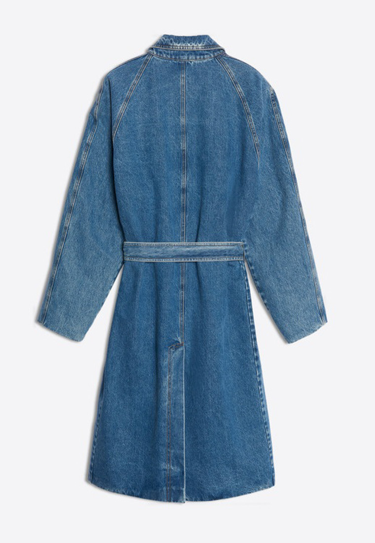 Balenciaga Park Sandora's Same Plaid Padded Denim Windbreaker In Blue
