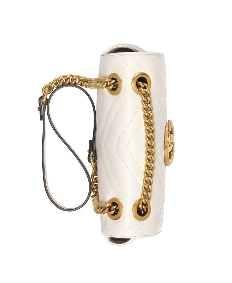 Shop Gucci Gg Marmont Mini Shoulder Bag In White
