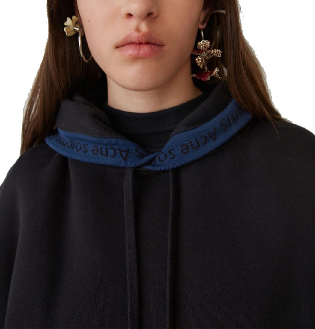 Acne Studios Black Silhouette Hoodie In Black