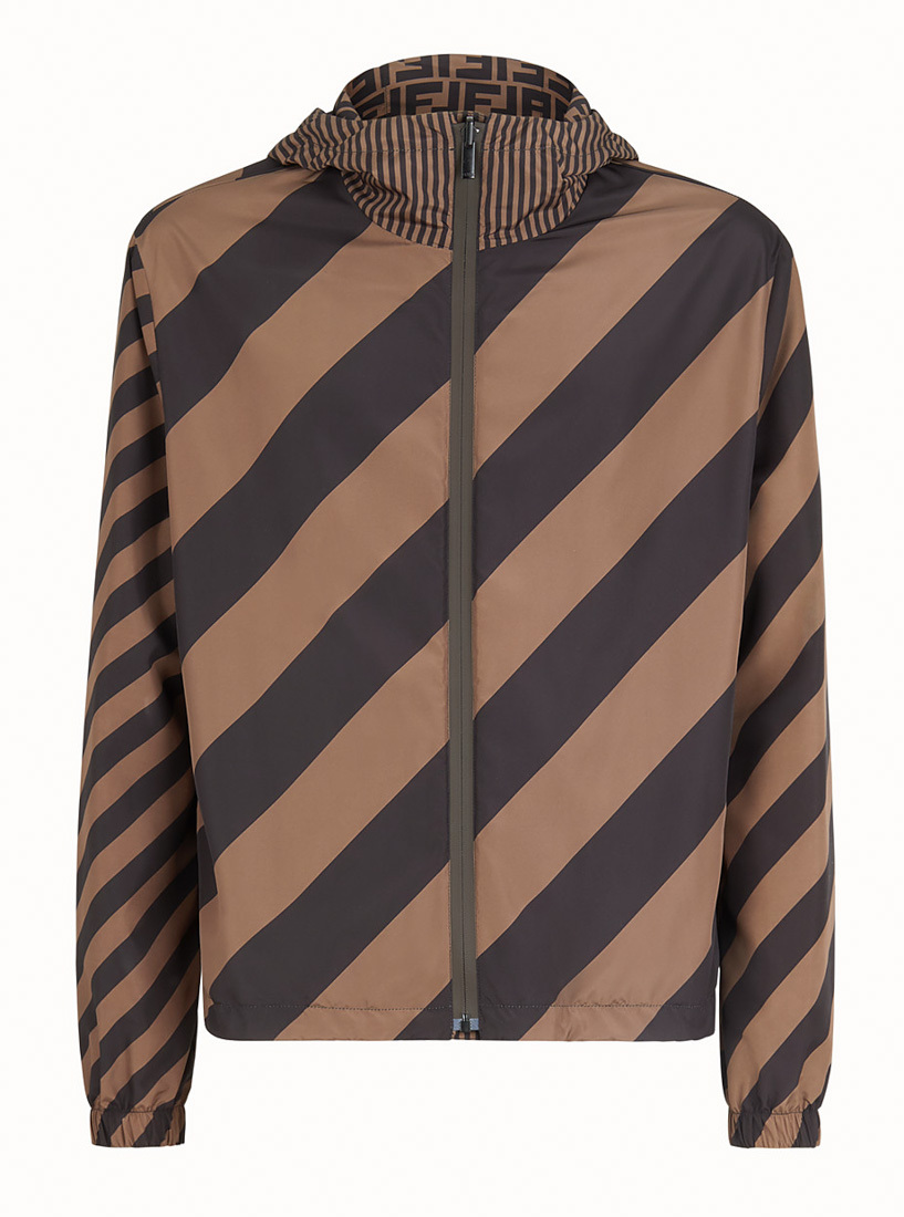 Fendi Reversible Windbreaker Jacket In Black