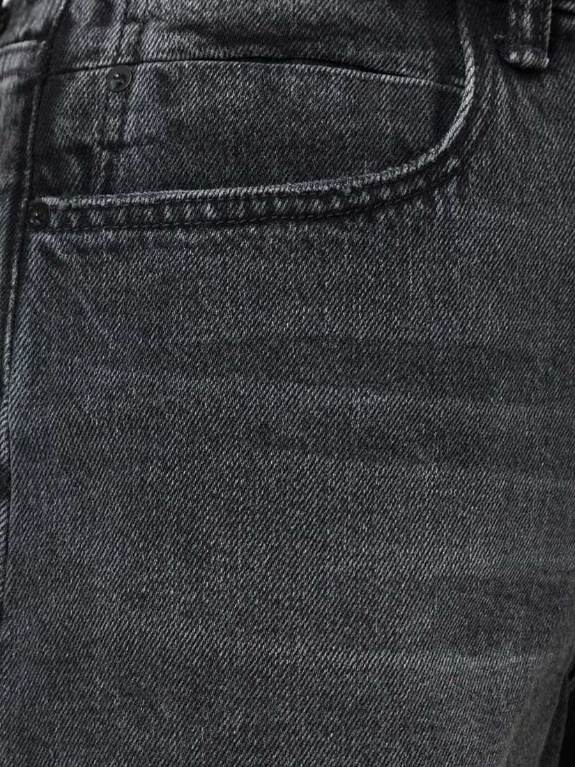 Alexander Wang 'bite' Frayed Cuff Denim Shorts In Black