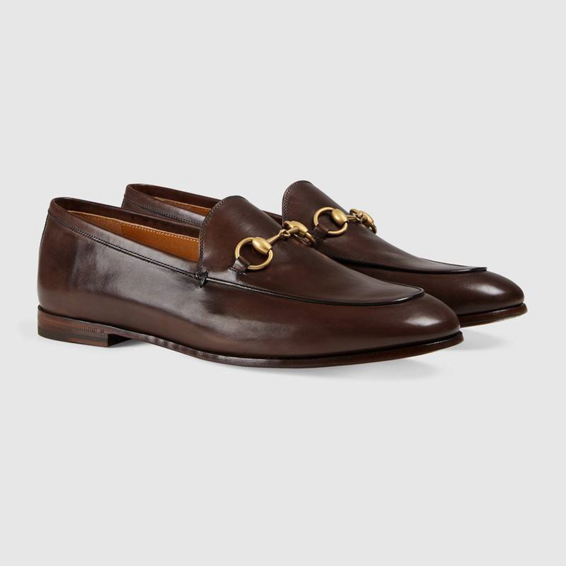 Gucci Jordaan Horsebit Loafers In Brown