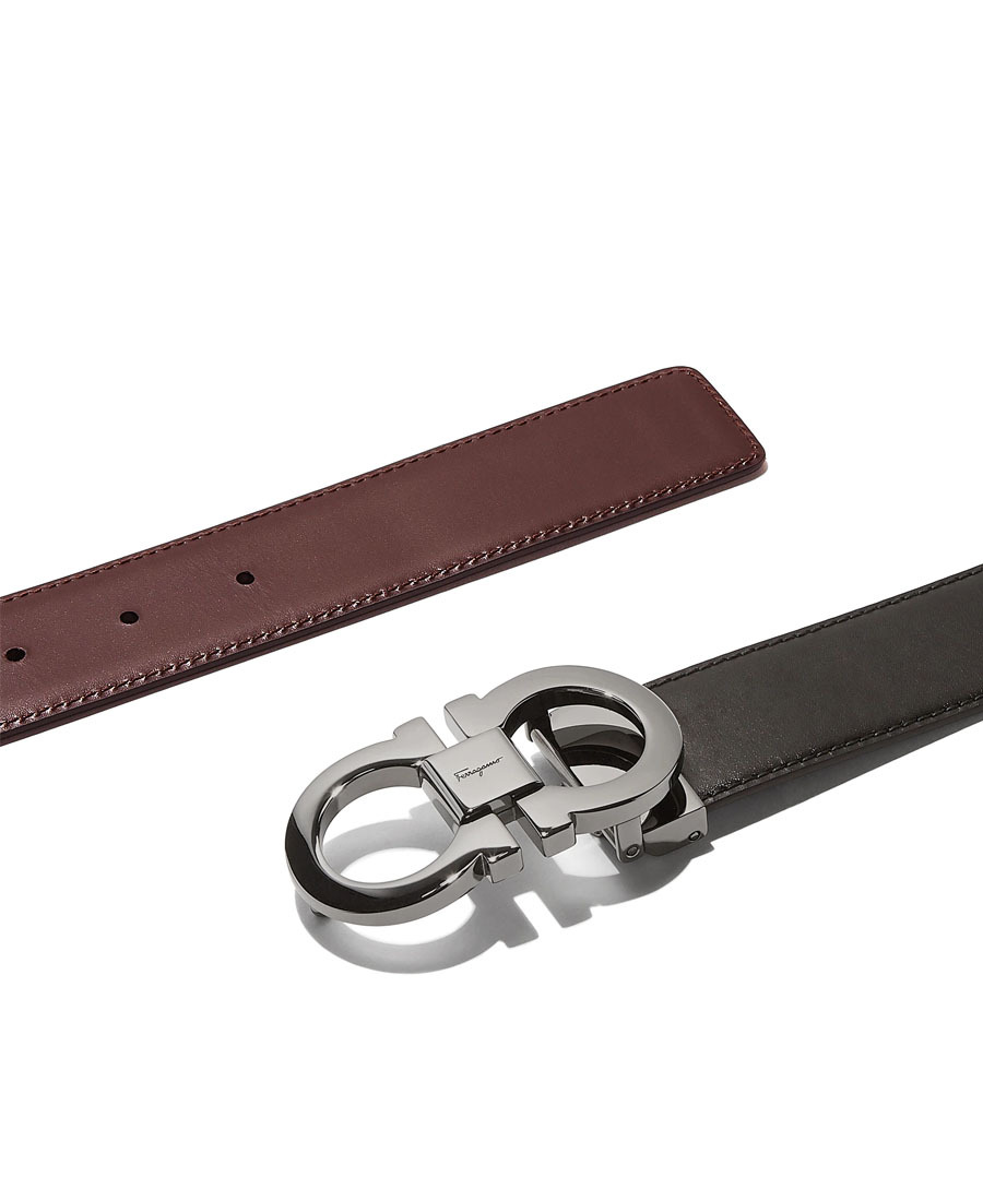Ferragamo Gancini Buckle Belt In Black