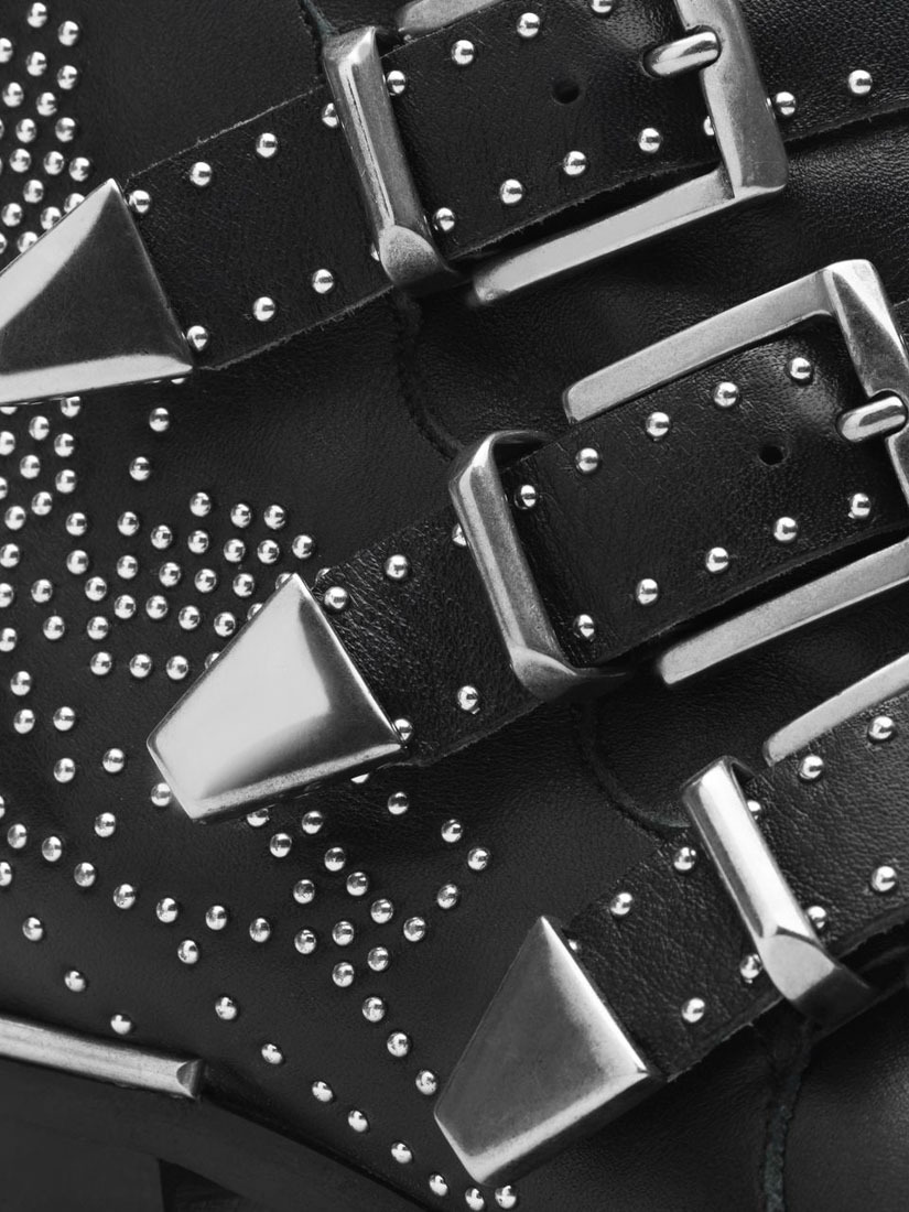Shop Chloé Susanna 30mm Studded Ankle Boots In Black