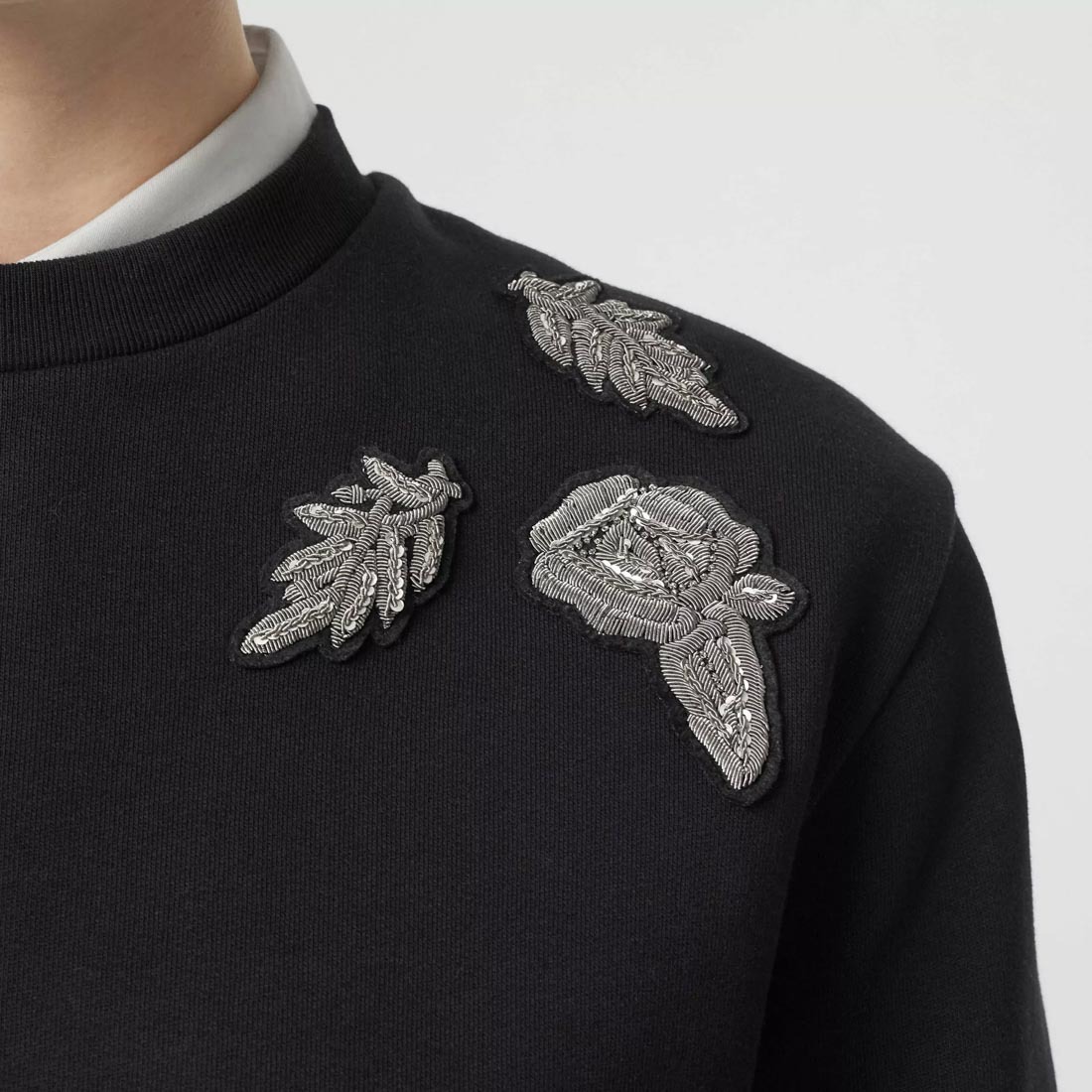 Burberry Gold And Silver Silk Pattern Sweater In Black