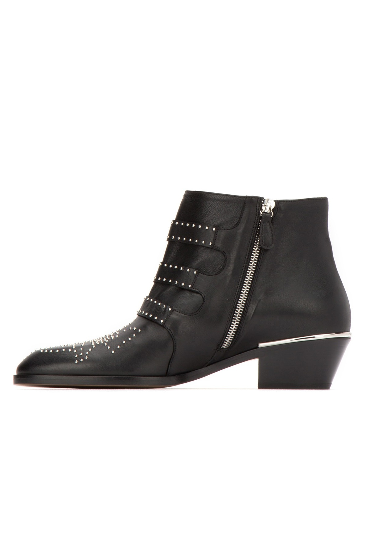 Shop Chloé Susanna 30mm Studded Ankle Boots In Black