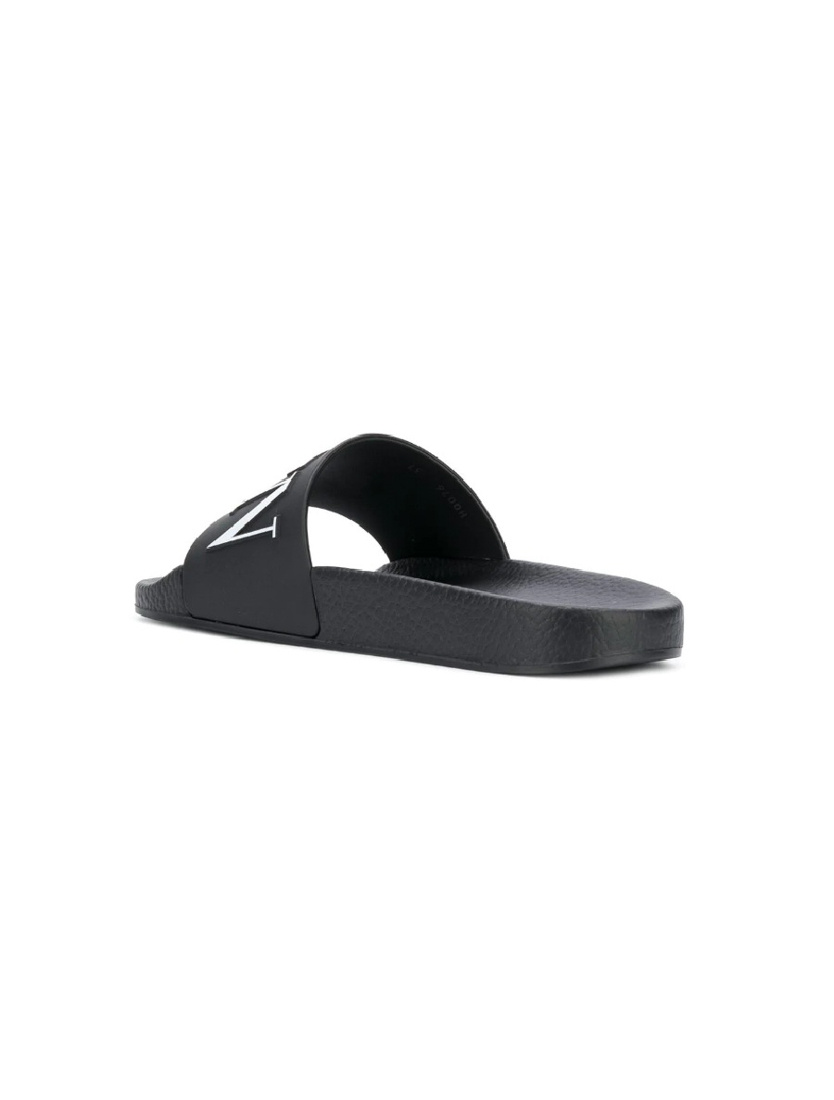 Valentino Vltn Slippers In Black