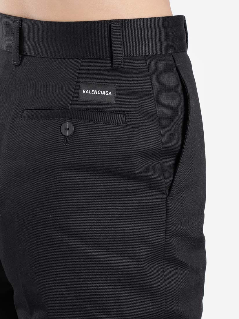 Balenciaga Straight Five-cent Pants In Black