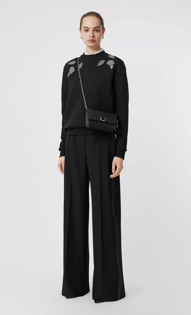Burberry Gold And Silver Silk Pattern Sweater In Black