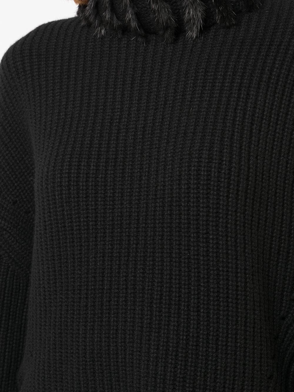 Fendi Woolly Collar Sweater In Black