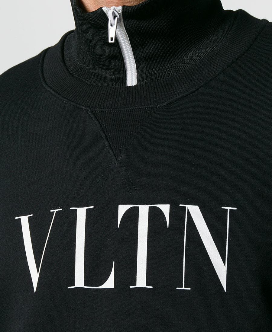 Valentino Vltn Print Sweatshirt In Black