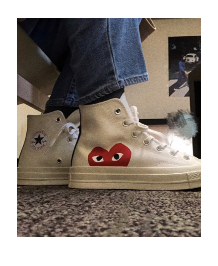 Comme Des Garçons Play X Converse X Converse Chuck Taylor Sneakers In White