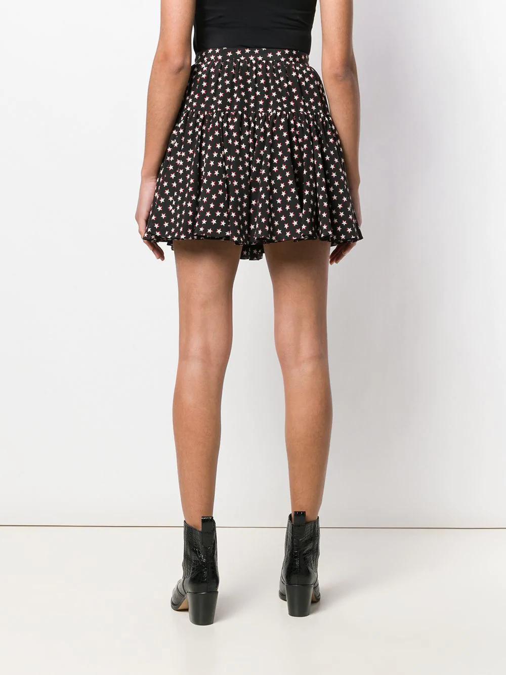 Saint Laurent Star Printed Miniskirt In Black