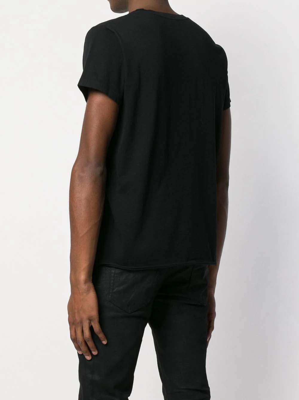 Saint Laurent Cotton Pistol Rose Print T-shirt In Black