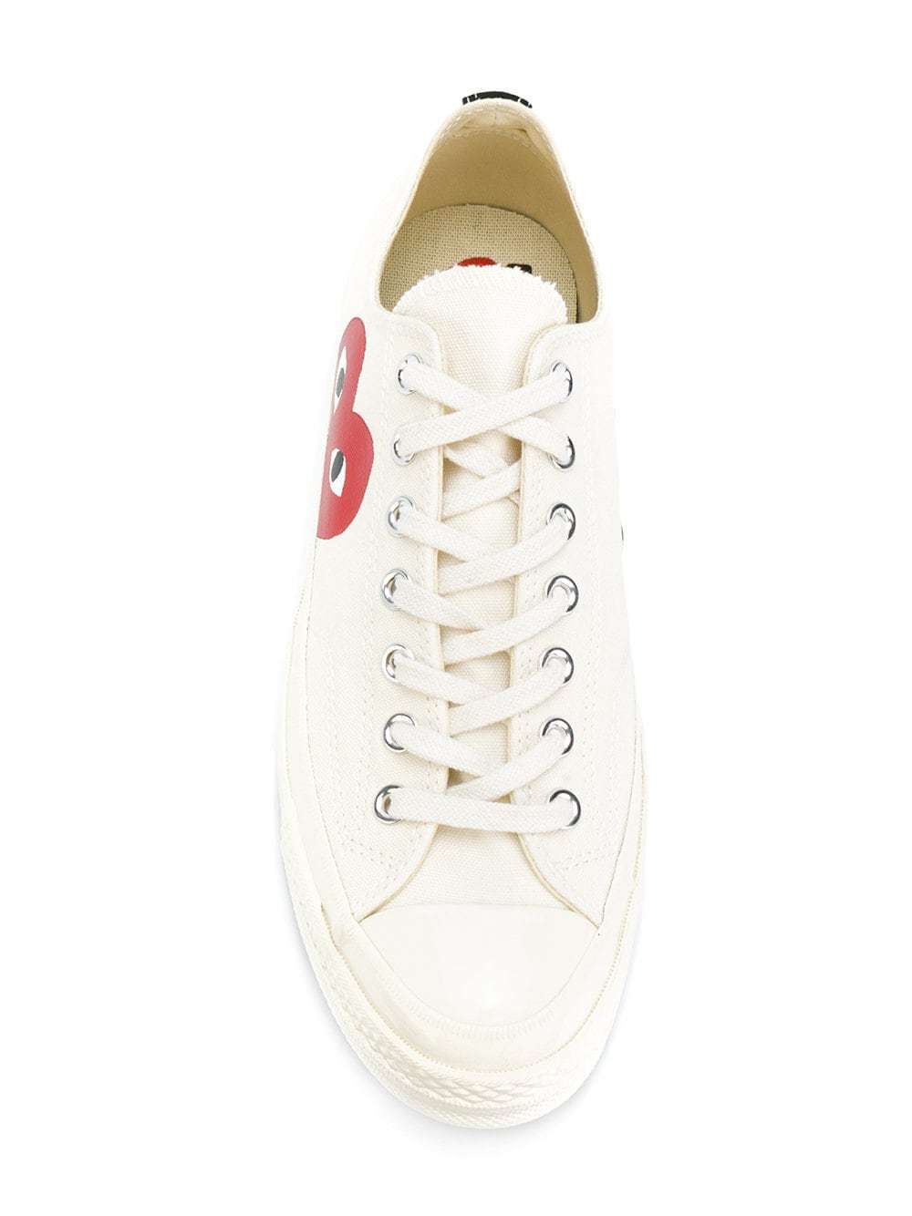 Comme Des Garçons Play Logo Printed Low-top Casual Sneakers In White