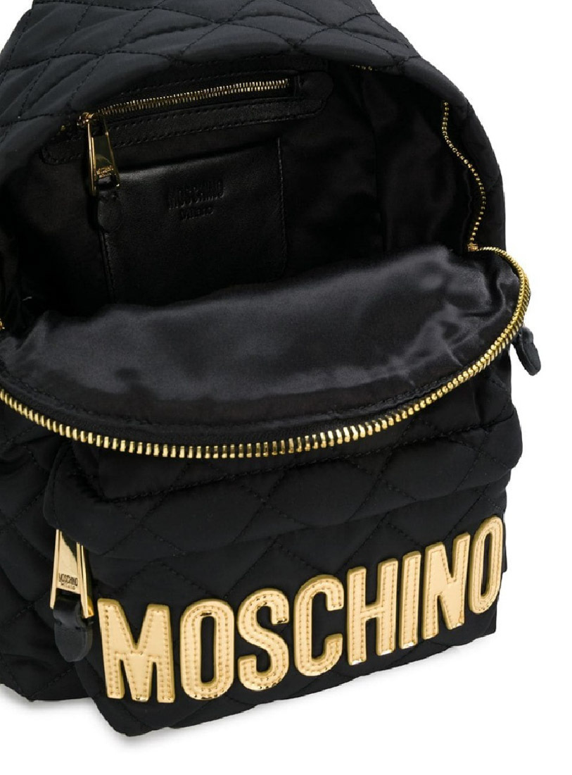 Moschino Medium Logo Backpack In Black