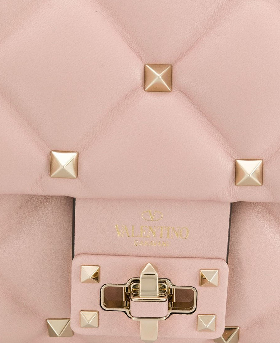 Valentino Rose Candystud Small Shoulder Bag In Nude