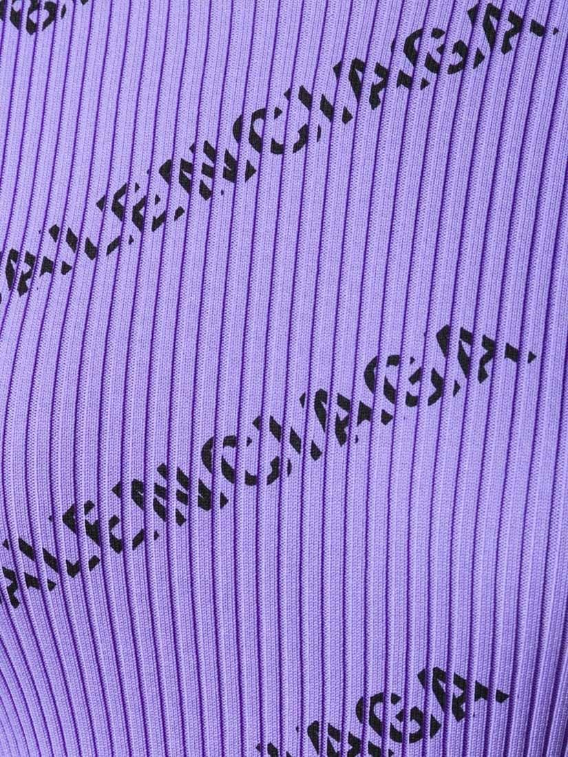 Balenciaga Logo Rib Sweater In Purple