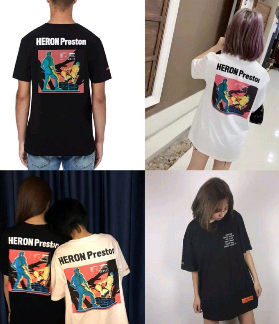 Heron Preston Black Printed T-shirt In Black