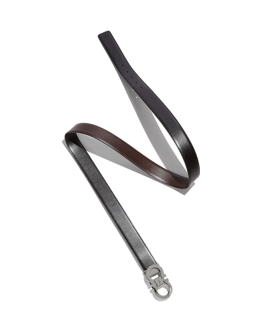 Ferragamo Gancini Buckle Belt In Black