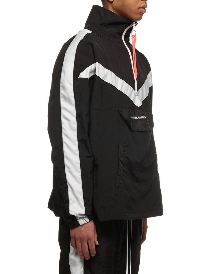 Daniel Patrick Striped Trimmed Casual Jacket In Black