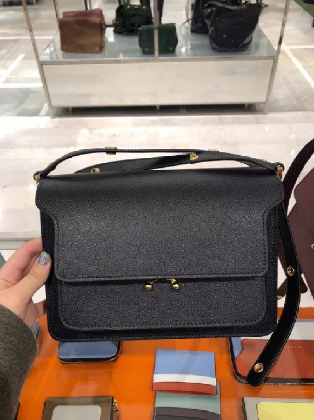 Marni Trunk Shoulder Bag In Black