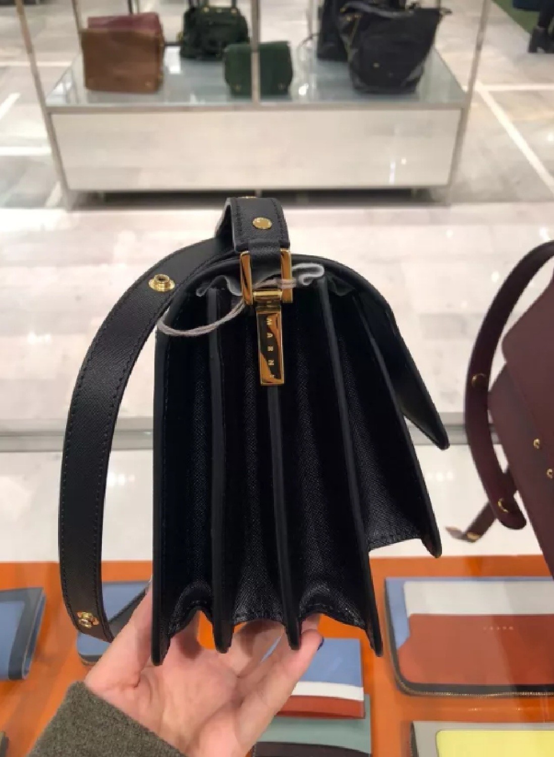 Marni Trunk Shoulder Bag In Black