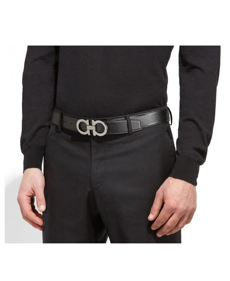 Ferragamo Double-sided Adjustable Gancini Double Buckle Belt