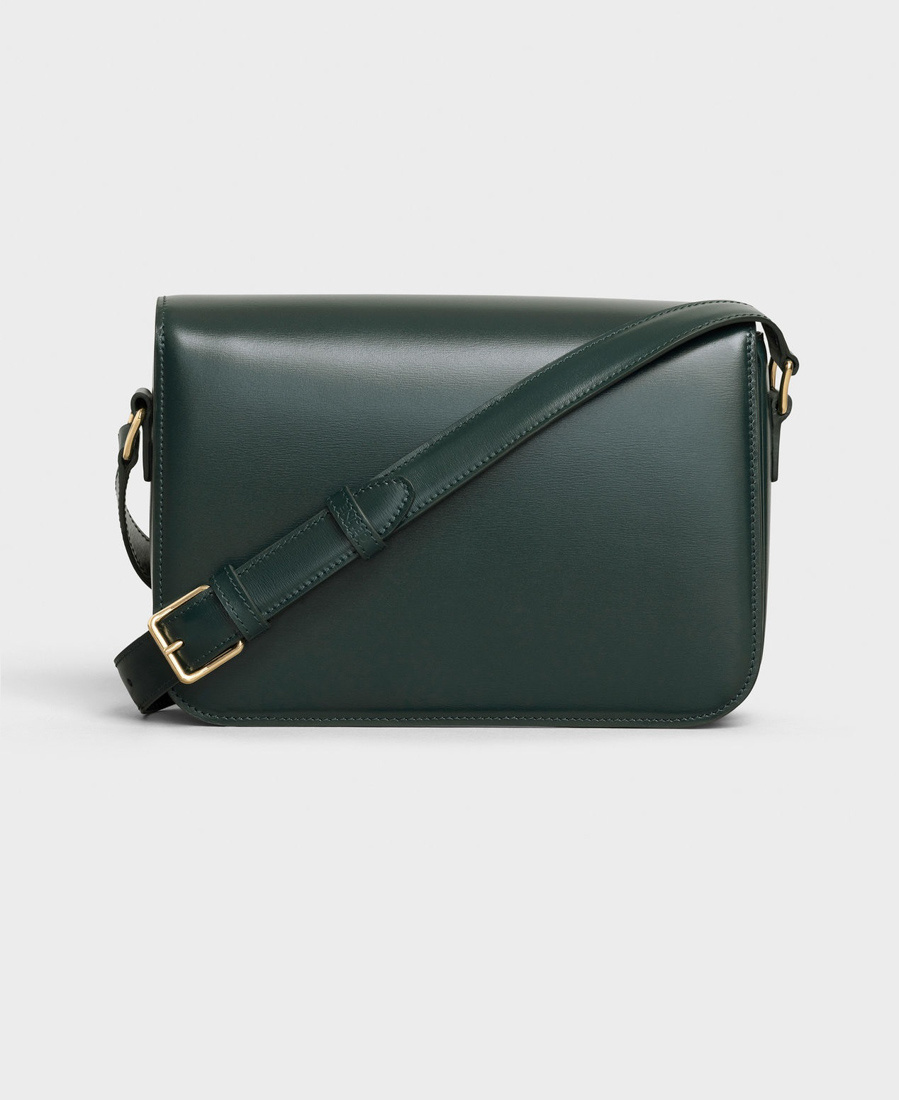 Celine Medium Trimphe Shoulder Bag In Green