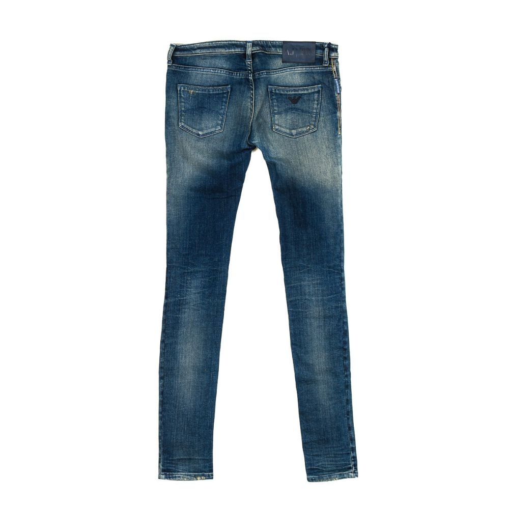 Shop Armani Jeans Logo Straight Jeans In Blue