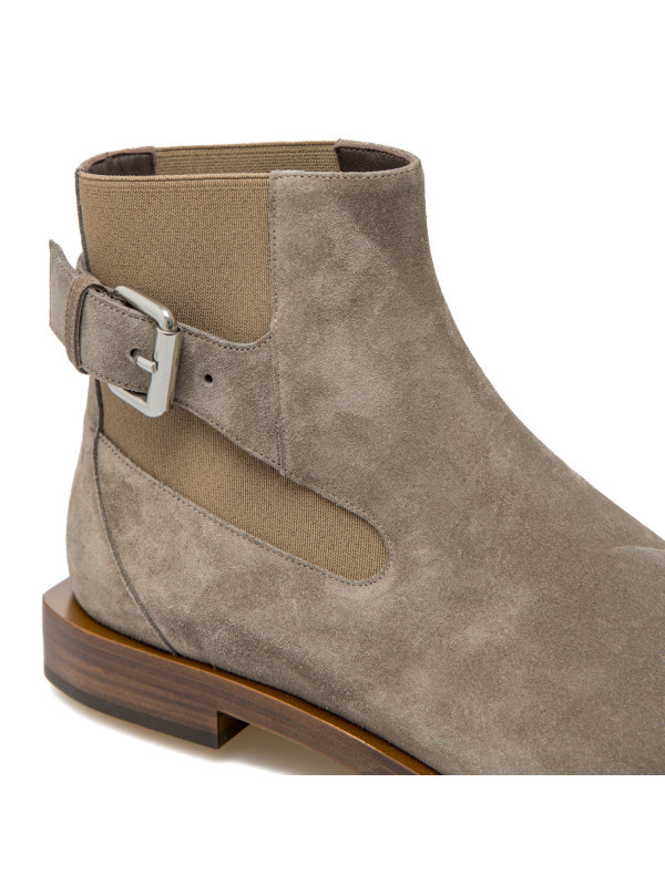 Alexander Mcqueen Round-headed Boots In Gray