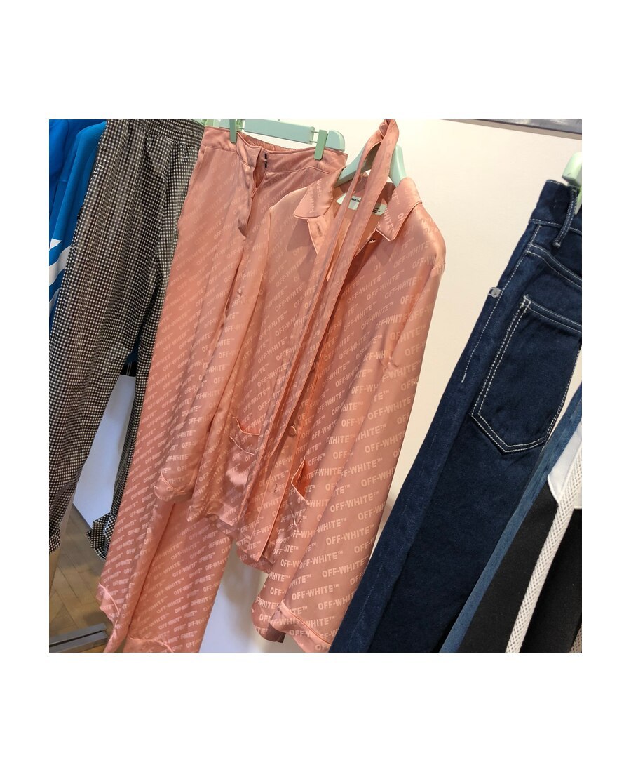 Off-white Orange Pink Logo Belt Casual Jacket In Pink